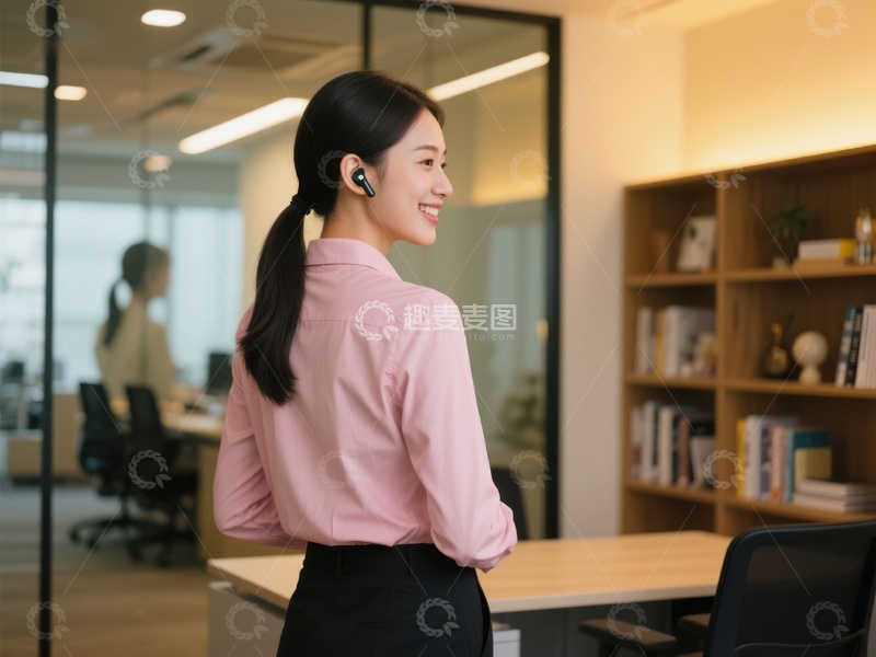 高清大图下载【趣麦麦图】办公室内微笑的女性