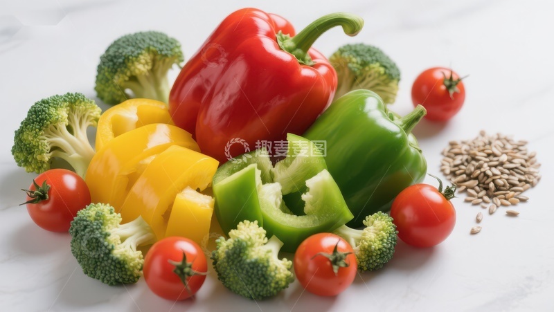 高清大图下载【趣麦麦图】新鲜蔬菜组合展示