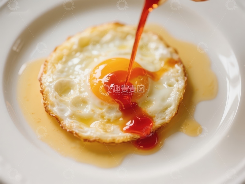 高清大图下载【趣麦麦图】糖浆浇灌煎蛋的特写