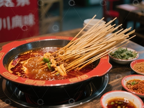 麻辣串串香，热气腾腾的美食诱惑