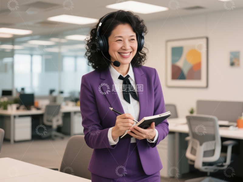高清大图下载【趣麦麦图】办公室中的女性客服人员
