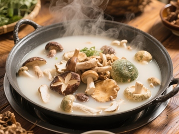 热气腾腾的菌菇汤