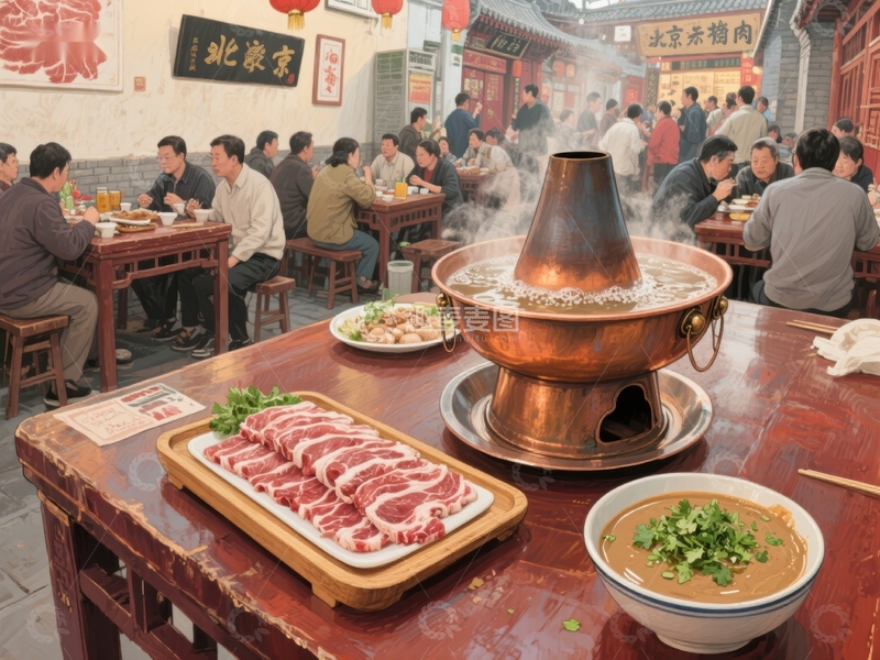 高清大图下载【趣麦麦图】火锅宴席，热气腾腾的美食体验