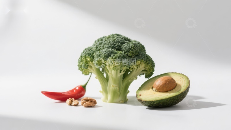 高清大图下载【趣麦麦图】新鲜蔬菜与坚果的组合