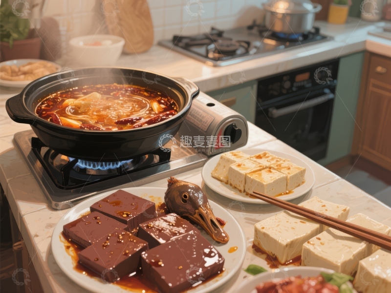 高清大图下载【趣麦麦图】火锅宴席，热气腾腾的美食享受