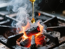 火焰上滴落的液体