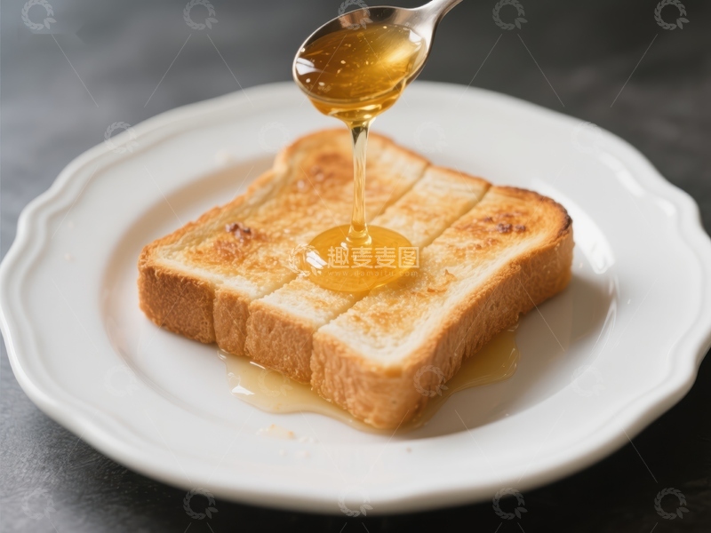 高清大图下载【趣麦麦图】蜂蜜淋在烤面包上