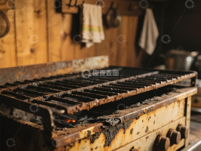 高清大图下载【趣麦麦图】老旧厨房中的生锈炉灶