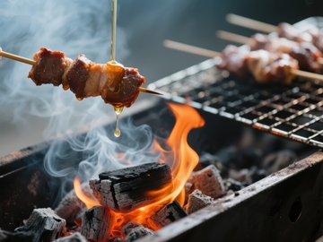 火焰上的烤肉串