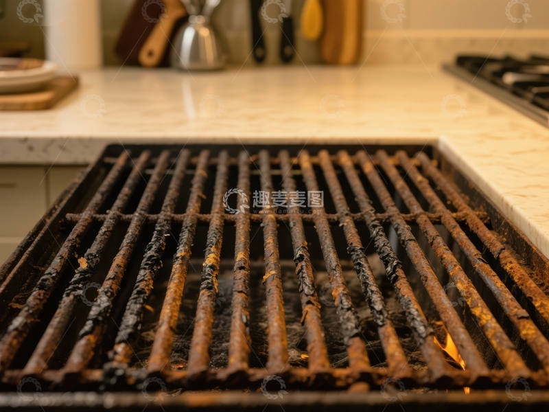 高清大图下载【趣麦麦图】厨房中的老旧烤架