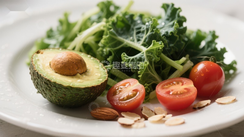 高清大图下载【趣麦麦图】新鲜蔬菜与牛油果的健康组合