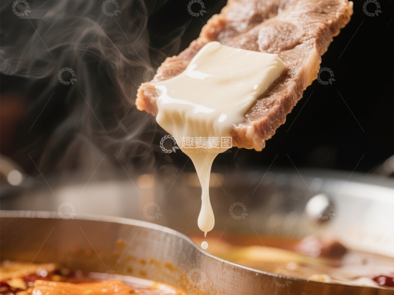 高清大图下载【趣麦麦图】热气腾腾的火锅牛肉片
