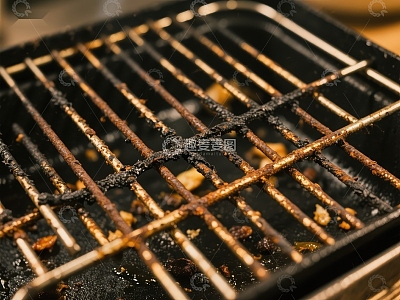烤架上的残留食物痕迹