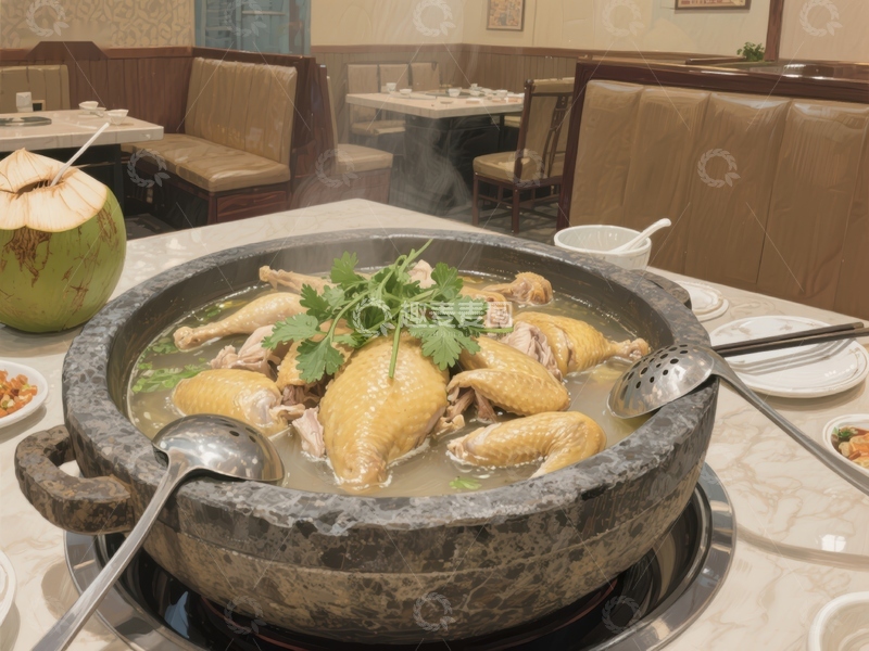 高清大图下载【趣麦麦图】石锅鸡煲，热气腾腾的美味佳肴