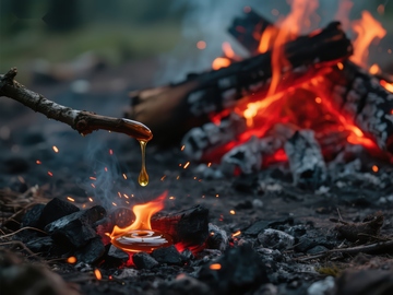 篝火旁滴落的液体