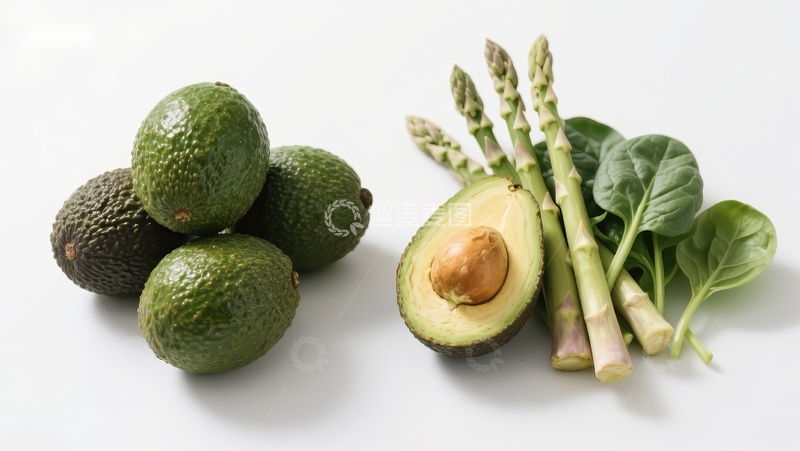 高清大图下载【趣麦麦图】新鲜牛油果与芦笋的组合