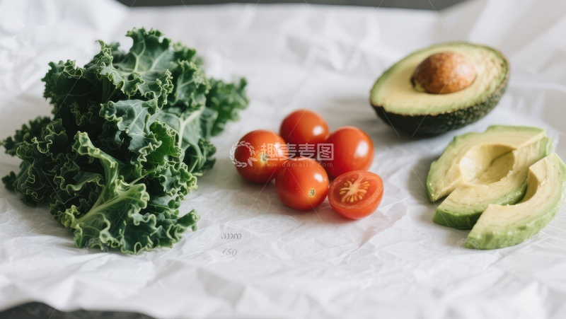 高清大图下载【趣麦麦图】新鲜蔬菜与牛油果的健康组合