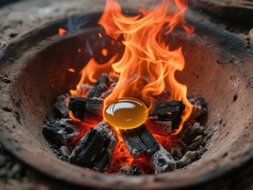 火焰中的琥珀球