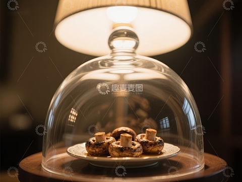 玻璃罩下的美味糕点