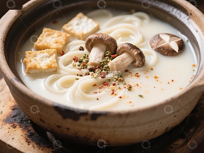 鲜美菌菇豆腐汤面