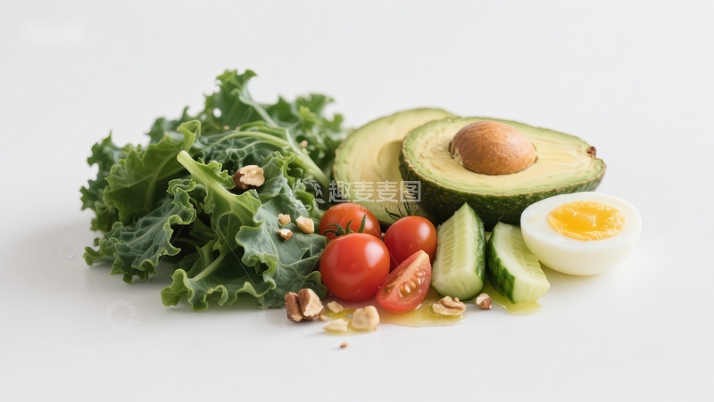 高清大图下载【趣麦麦图】新鲜蔬菜与鸡蛋的健康组合