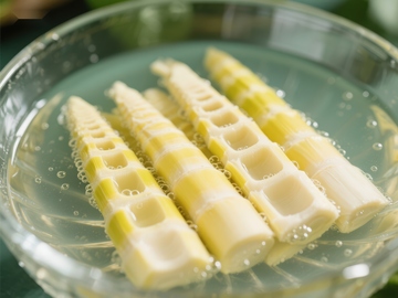 新鲜竹笋泡水特写