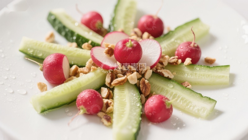 高清大图下载【趣麦麦图】清新黄瓜樱桃萝卜沙拉