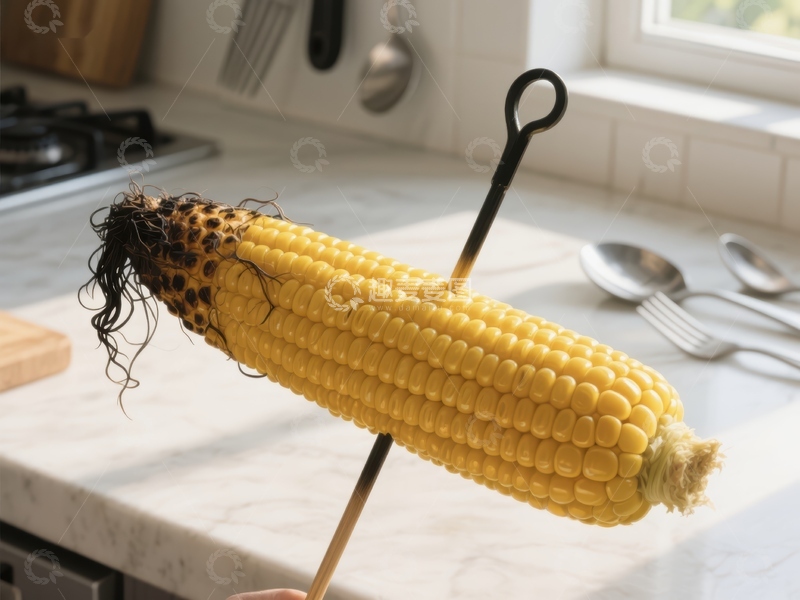 高清大图下载【趣麦麦图】烤玉米棒厨房特写