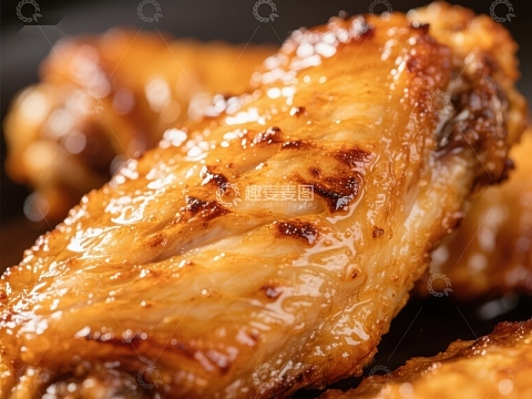 美味烤鸡翅特写