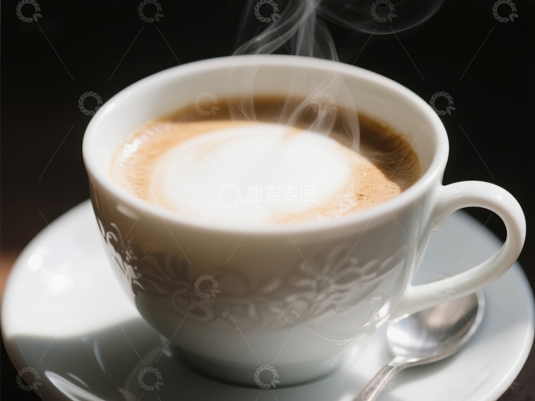 热气腾腾的咖啡杯