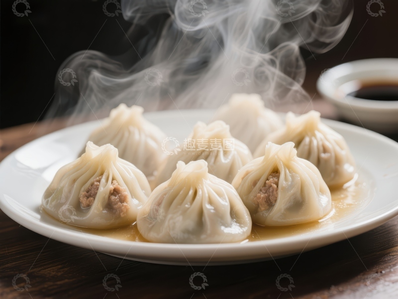 高清大图下载【趣麦麦图】热腾腾的小笼包