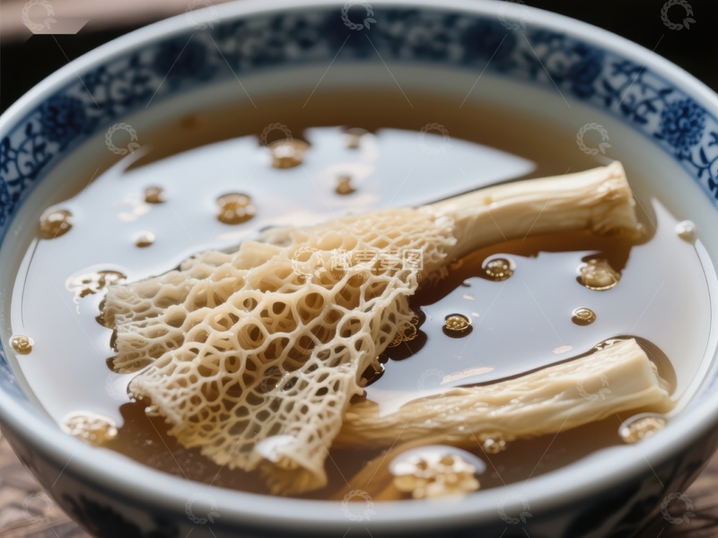 高清大图下载【趣麦麦图】竹荪汤碗中飘香