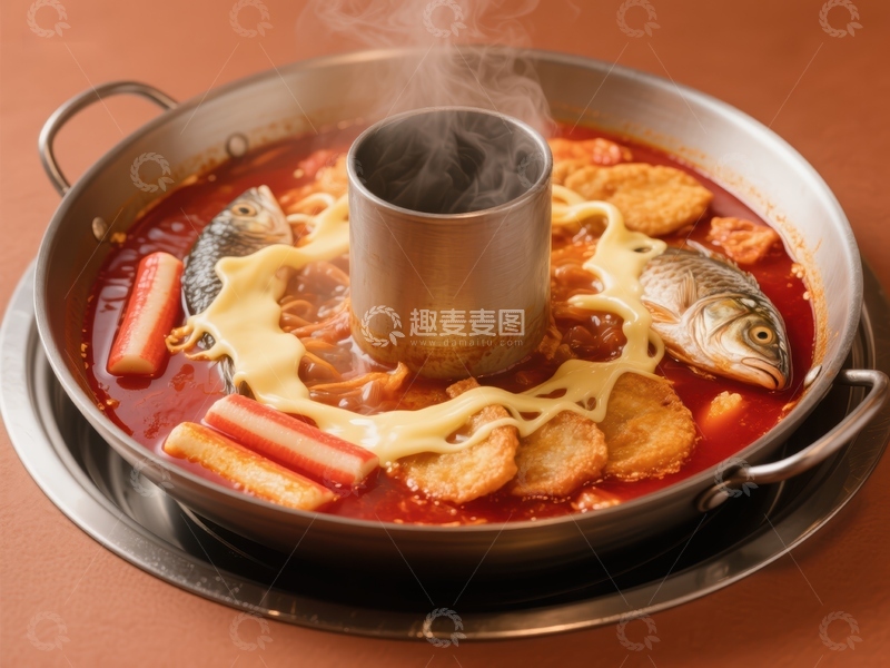 高清大图下载【趣麦麦图】热气腾腾的火锅美食