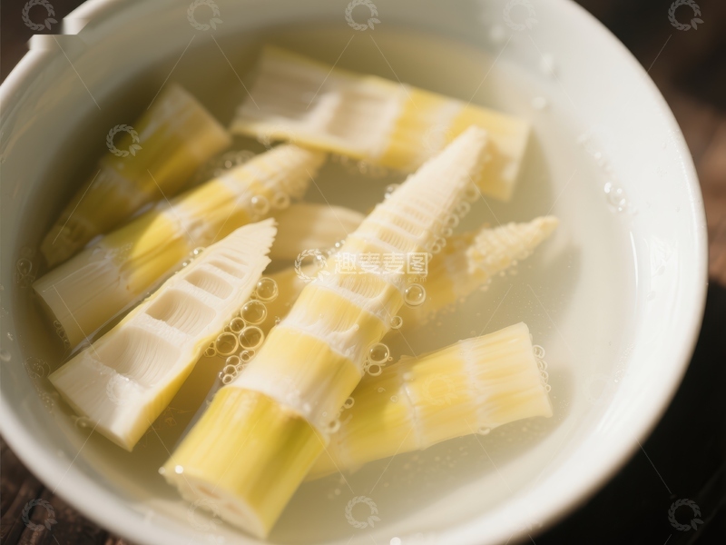 高清大图下载【趣麦麦图】新鲜竹笋浸泡水中