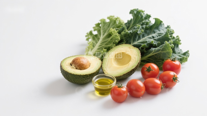 高清大图下载【趣麦麦图】新鲜蔬菜与橄榄油的健康组合