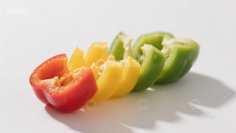 高清大图下载【趣麦麦图】色彩鲜艳的切片甜椒