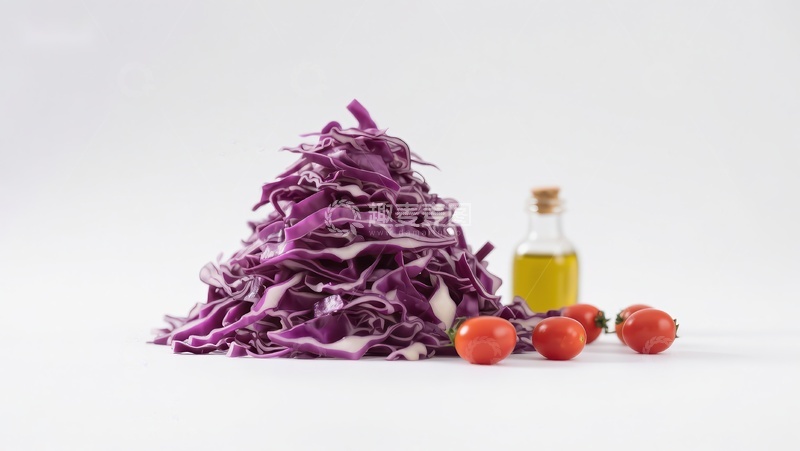 高清大图下载【趣麦麦图】切丝紫甘蓝配樱桃番茄和橄榄油
