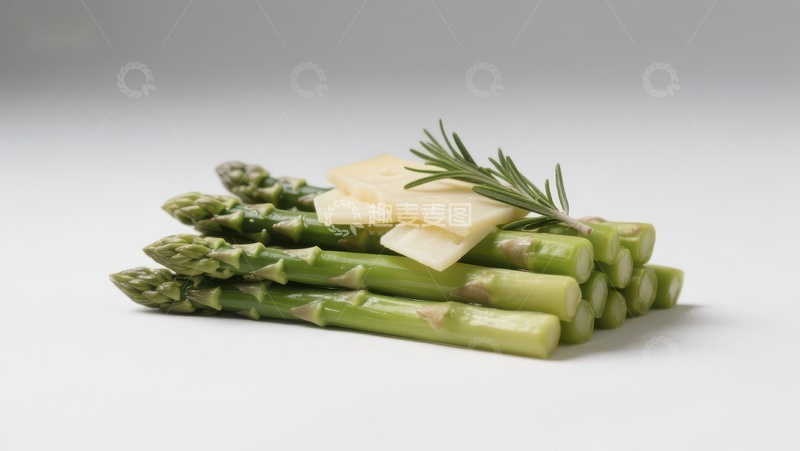 高清大图下载【趣麦麦图】新鲜芦笋配奶酪和迷迭香