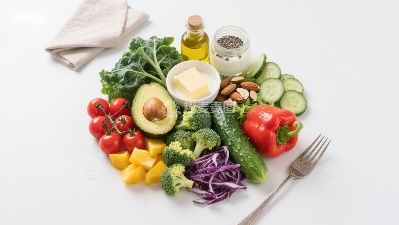 高清大图下载【趣麦麦图】新鲜蔬菜与健康食材的组合