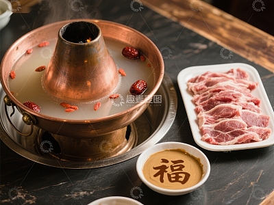 铜锅涮肉，热气腾腾的美食体验