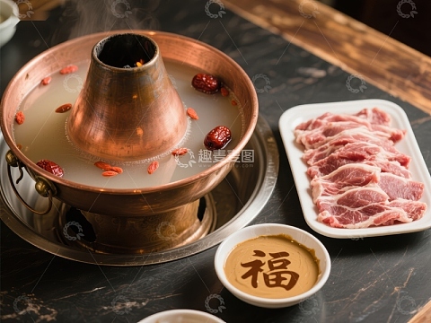 铜锅涮肉，热气腾腾的美食体验
