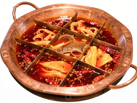 九宫格火锅，麻辣鲜香诱人