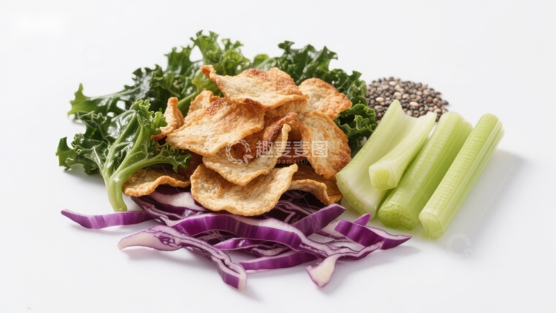 高清大图下载【趣麦麦图】-健康蔬菜拼盘与脆片