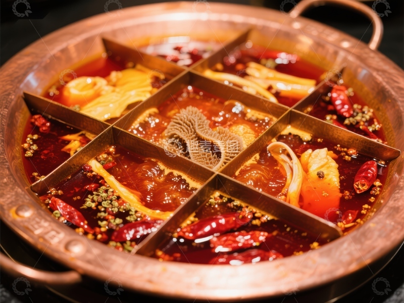 高清大图下载【趣麦麦图】九宫格火锅，麻辣鲜香诱人