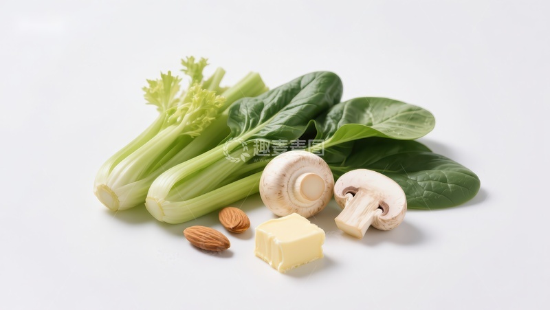 高清大图下载【趣麦麦图】新鲜蔬菜与蘑菇、坚果和黄油