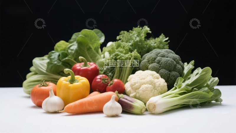 高清大图下载【趣麦麦图】新鲜蔬菜组合展示