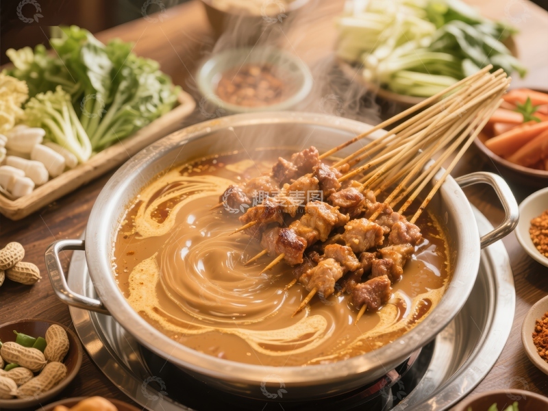 高清大图下载【趣麦麦图】热气腾腾的火锅串串美食