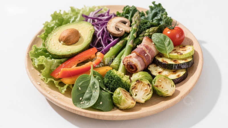 高清大图下载【趣麦麦图】新鲜蔬菜沙拉盘