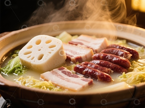 热气腾腾的火锅美食