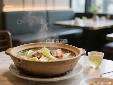 热气腾腾的砂锅菜肴
